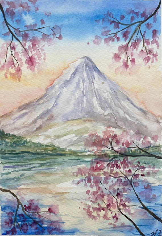 Japan Landscape Watercolor Photos and Images