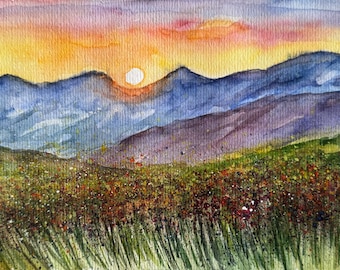 Colorado Rocky Mountain Painting: Original Watercolor Landscape Art
