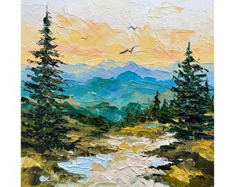 Smoky Mountains Oil Painting: Tennessee Landscape, Original Art