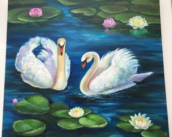 油絵 油彩 油彩画 絵 絵画 【白黒風景のハクチョウ池】 油絵 油彩 油彩画 絵画 【白黒風景のハクチョウ池】 | HIROSHI1990