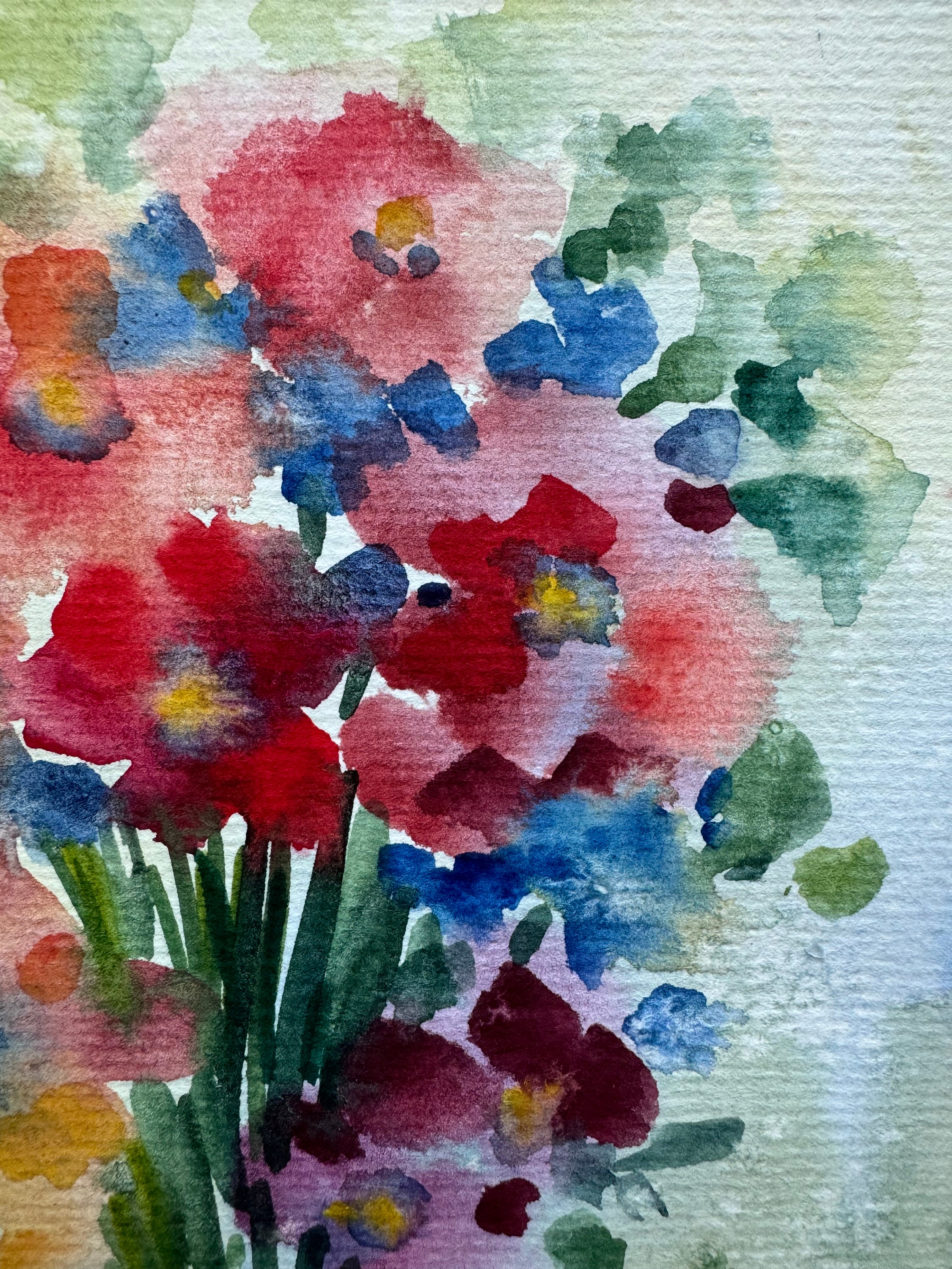オリジナルの野花の水彩画：草原の花のアート（8x6インチ） - Etsy 日本
