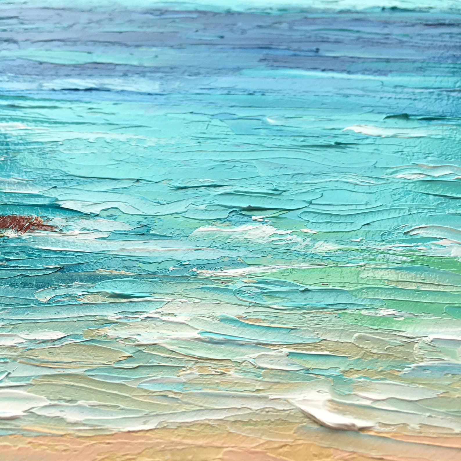 Miami Beach Painting Original Art Florida Seascape Impasto oil Etsy