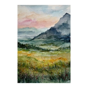 Colorado Painting Rocky Mountain Original Art Colorado Landscape Wall Art Colorado Wildflowers watercolor original art national park artwork
