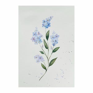 Vergissmeinnicht Malerei Blumen Original Aquarell Kunst Blaue Blume Wandkunst Vergissmeinnicht Kleines Kunstwerk 6x8 von Alla