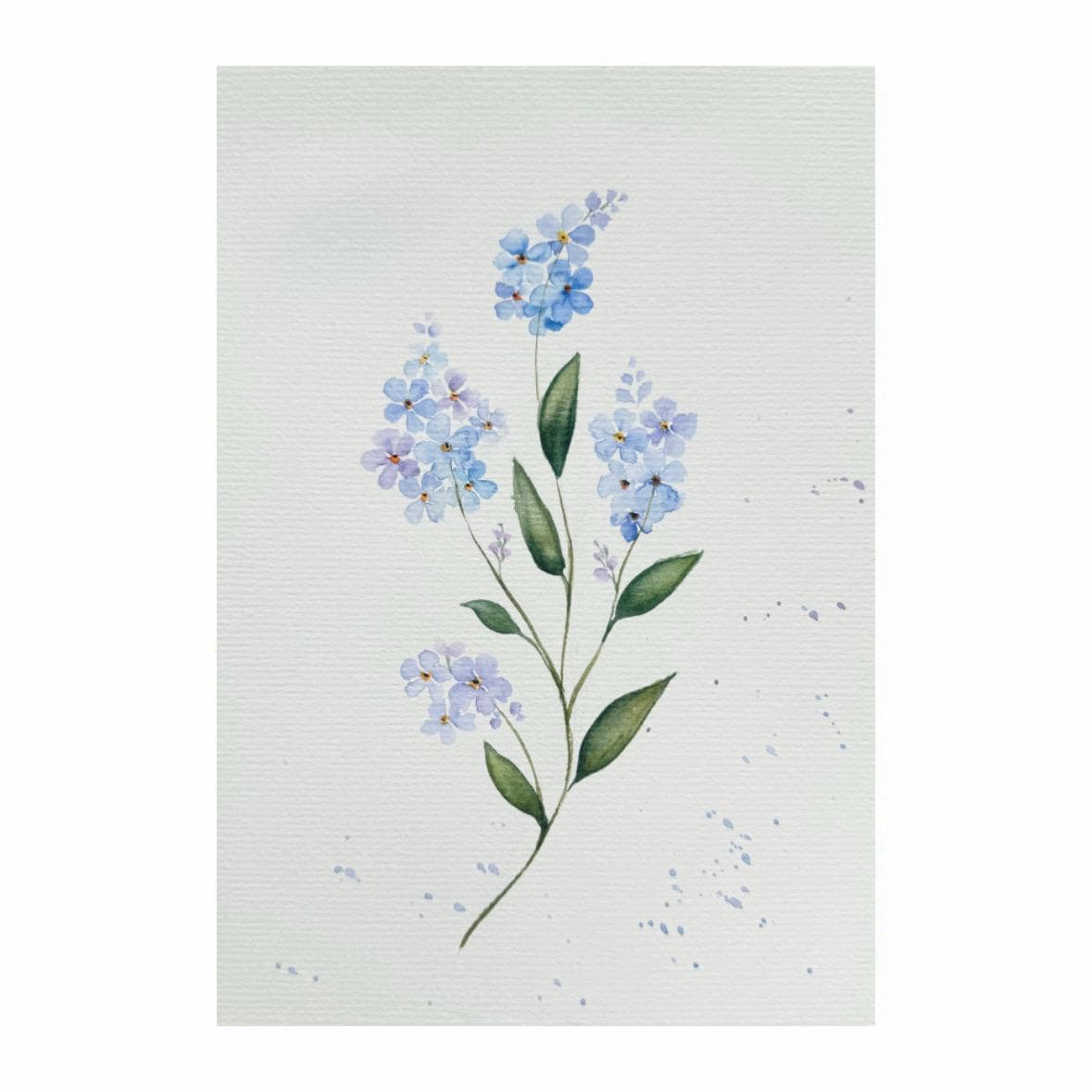 Forget-me-nots Painting: Original Floral Watercolor Art, 6x8