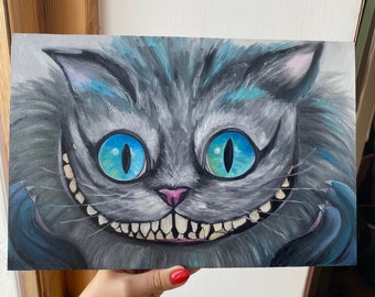 限定品★不思議の国のアリス 額縁 チシャ猫 チェシャ猫 アートギャラリー チェシャ猫の絵画、不思議の国のアリス オリジナルアート