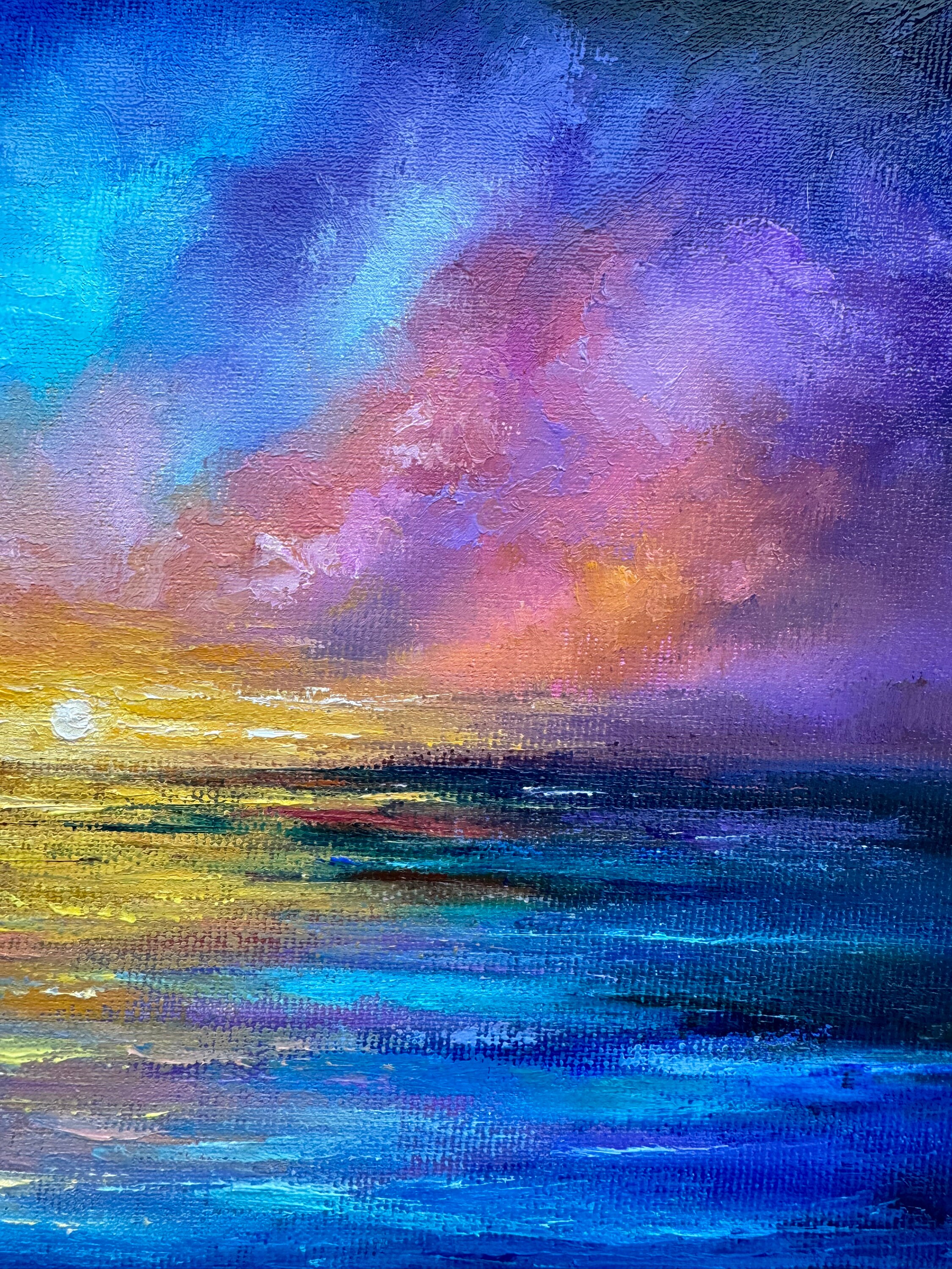 絵画　油絵　瀬波温泉　夕景　ミニ美 絵画 油絵 瀬波温泉 夕景 ミニ美 Amazon｜ZOJuX ラッセン カラフル