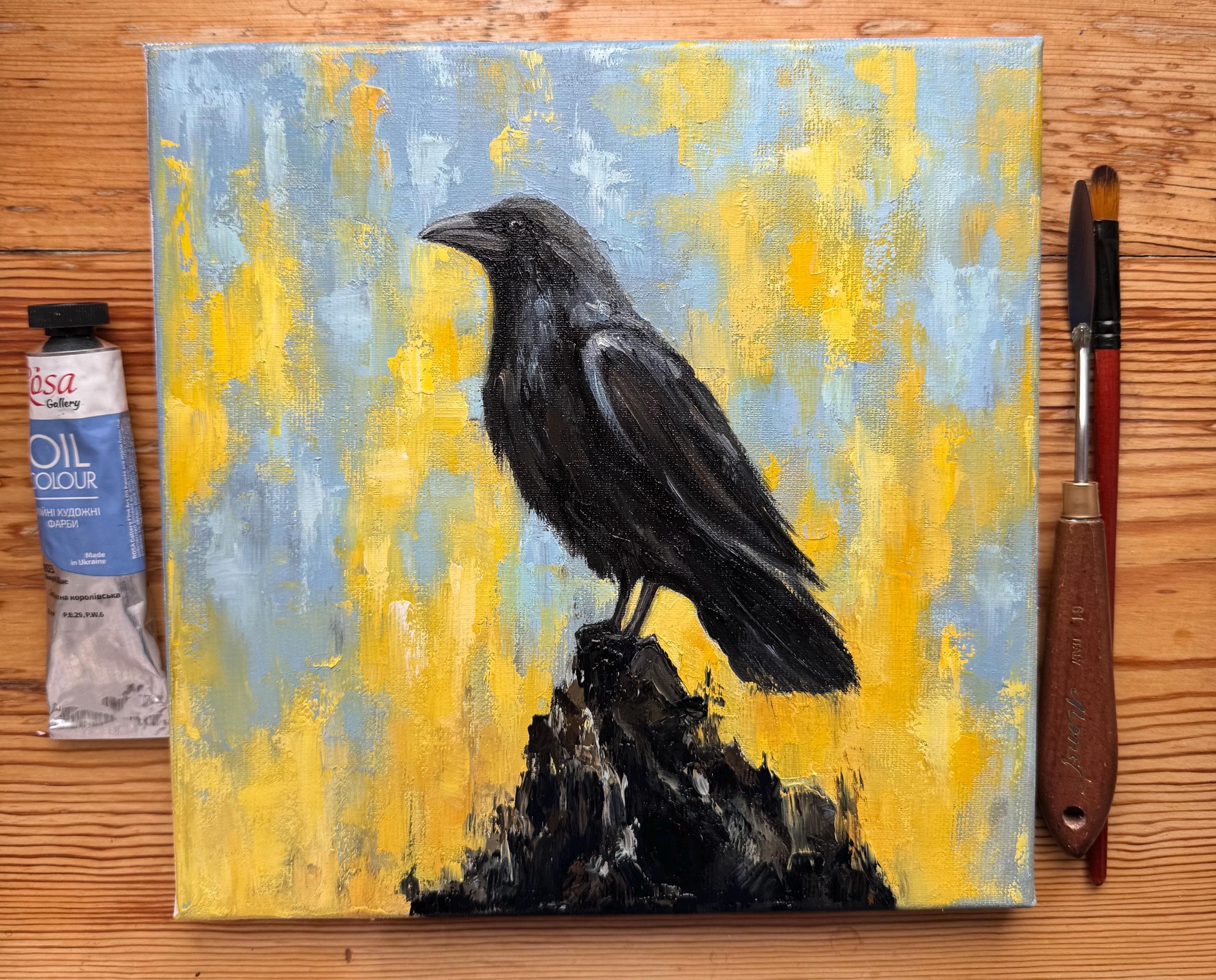 B4原画 crow West Coast Canada Art - Oil Painting 
