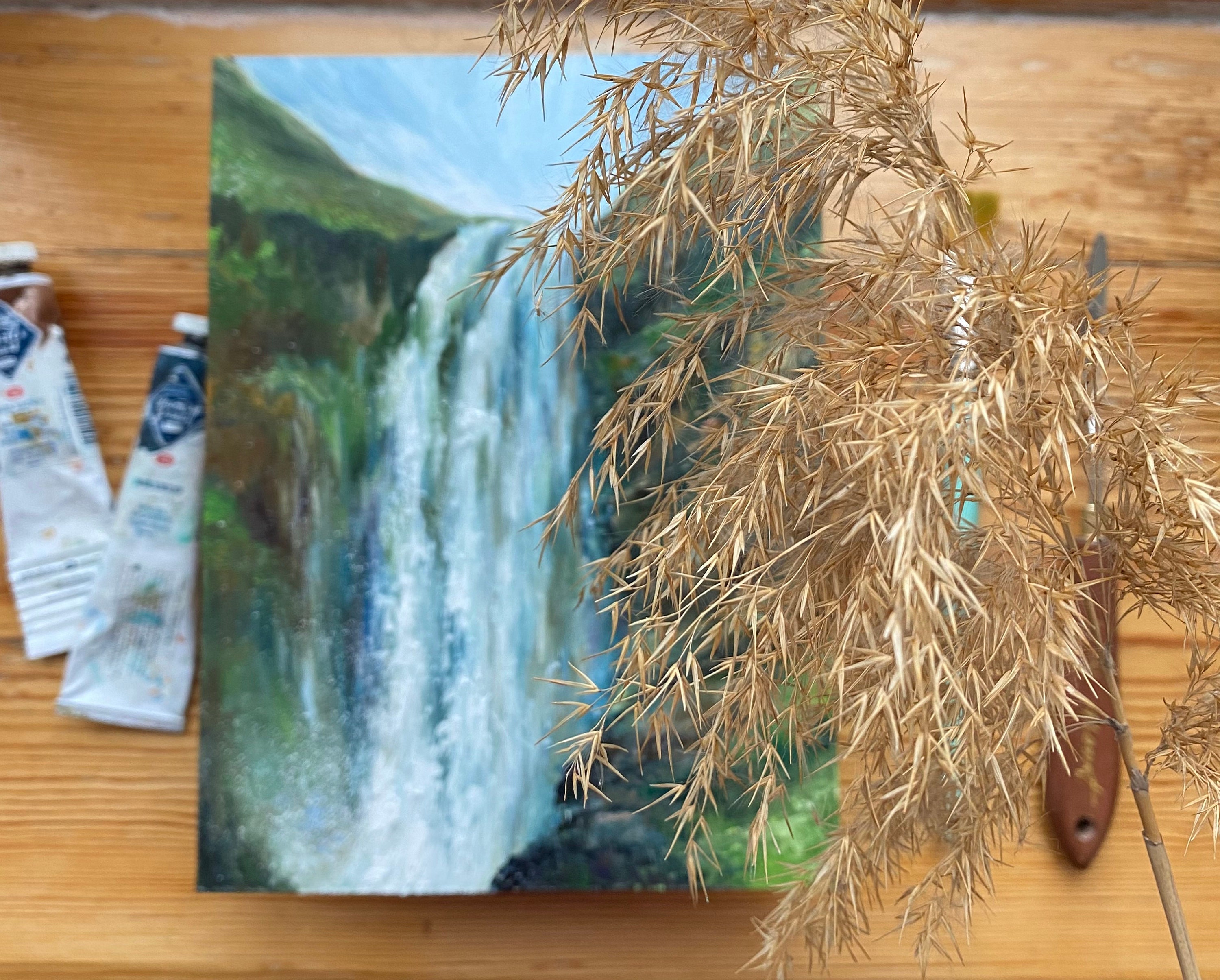 Scotland Painting Waterfall Original Art Scotland Highland Etsy