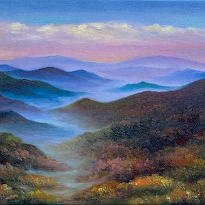 Smoky Mountains Painting National Park Original Art Blue Ridge Mountains painting Smoky Mountains Wall Art National Park Art Mountains art