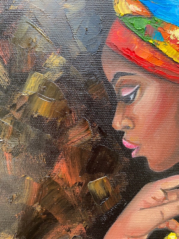 アフリカの女王の絵画 アフリカ系アメリカ人アート オリジナル