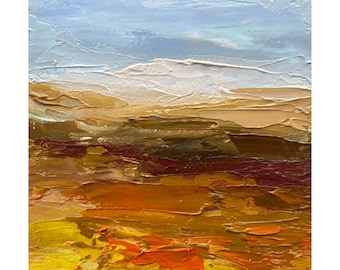 Arizona Desert Painting: Original Impasto Landscape Art, 4x4