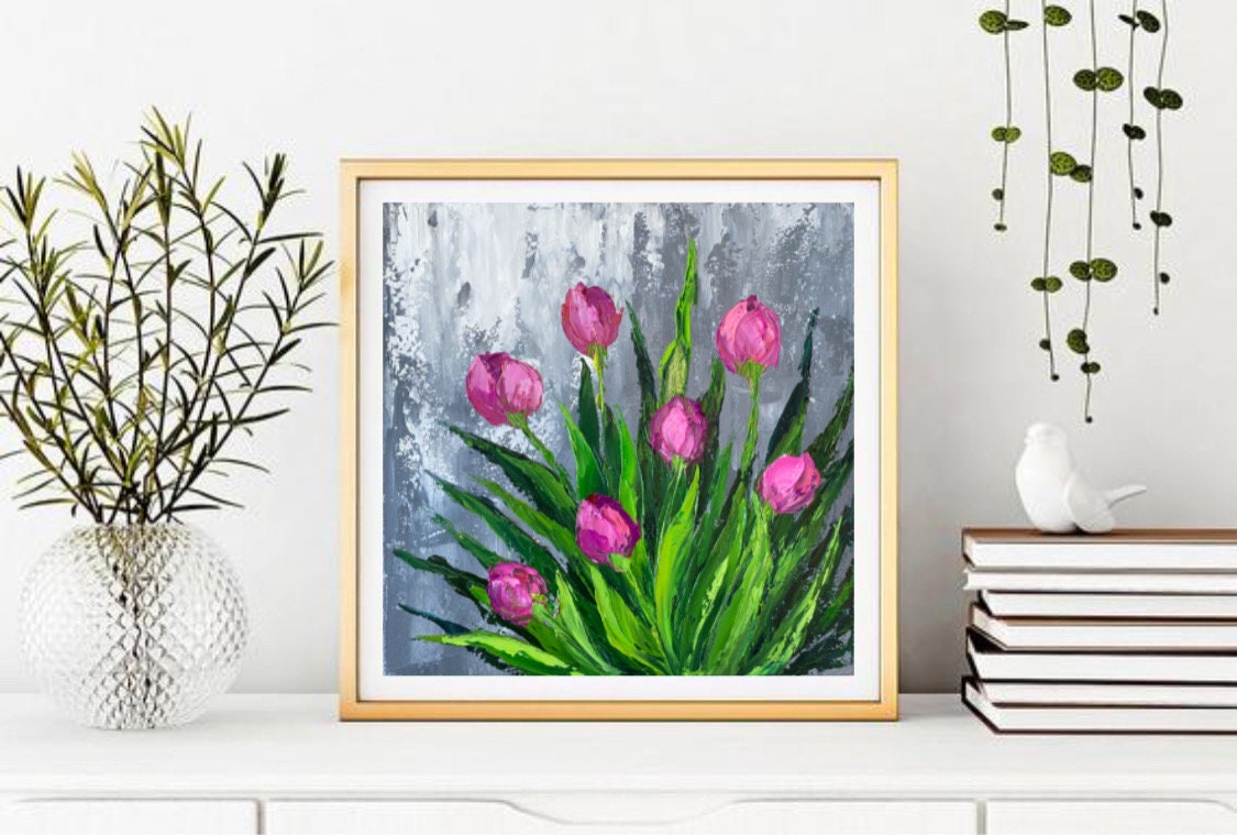 tulips    花　絵画     アクリル画  チューリップ 金井訓志 独立美術協会会員の洋画家・金井訓志の作品です