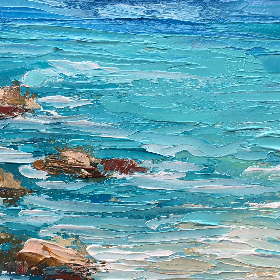 Miami Beach Painting Original Art Florida Seascape Impasto oil Etsy