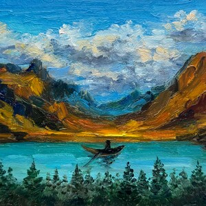 Glacier National Park Painting Mountains Landscape Original Art Glacier Park Wall Art Montana Mountains Landscape painting 5x7 inches