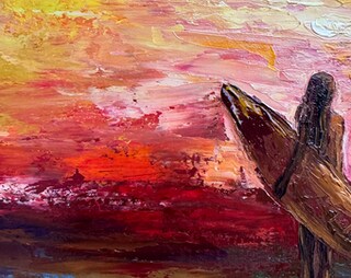 1art1 Quadro Su Tela 50x40 Cm - Stampa Artistica 'Siluetta Di Surfista Al Tramonto' - Poster Su Barella, Pronto Da Appendere