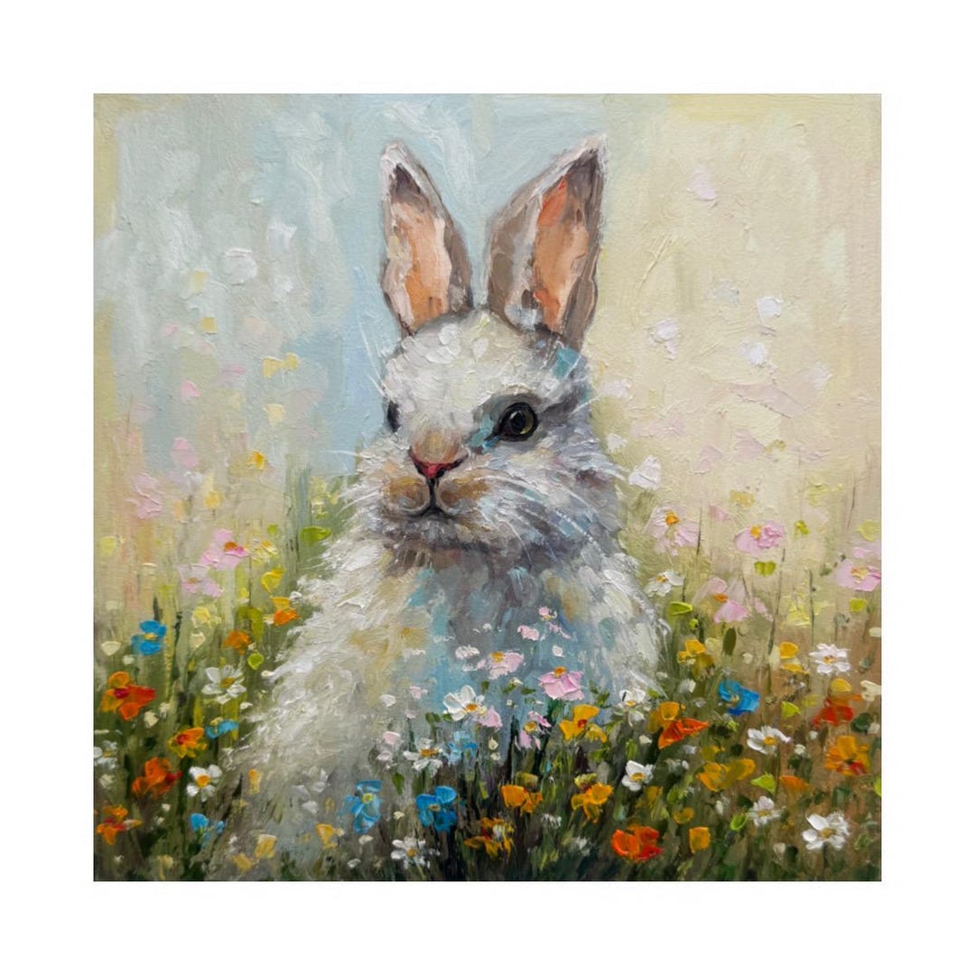 ★Original ART  ‘RABBIT' Rabbit Painting Bunny Original Art Bunny Wall Art Rabbit