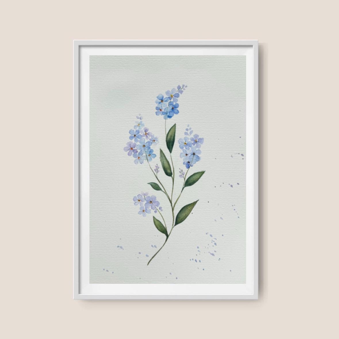 Forget-me-nots Painting: Original Floral Watercolor Art, 6x8