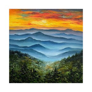 Smoky Mountains Painting National Park Original Art Tennessee Landscape Painting Mountains Landscape wall art Smoky mountains art by Alla