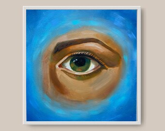 Eye Painting Portrait Original Art Eye Wall Art Female Eye