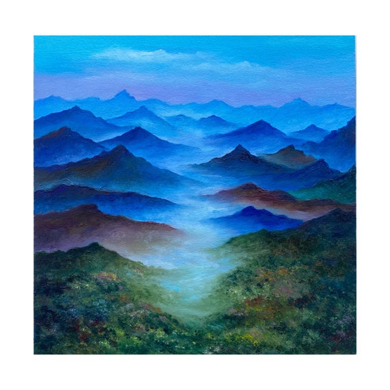 P50号】good blue(cave) 油絵 oil painting