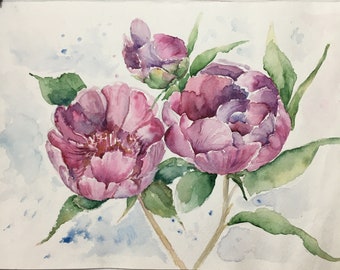 絵画 水彩画　牡丹(原画) 07155c3c6d978ec509719ab226c06d