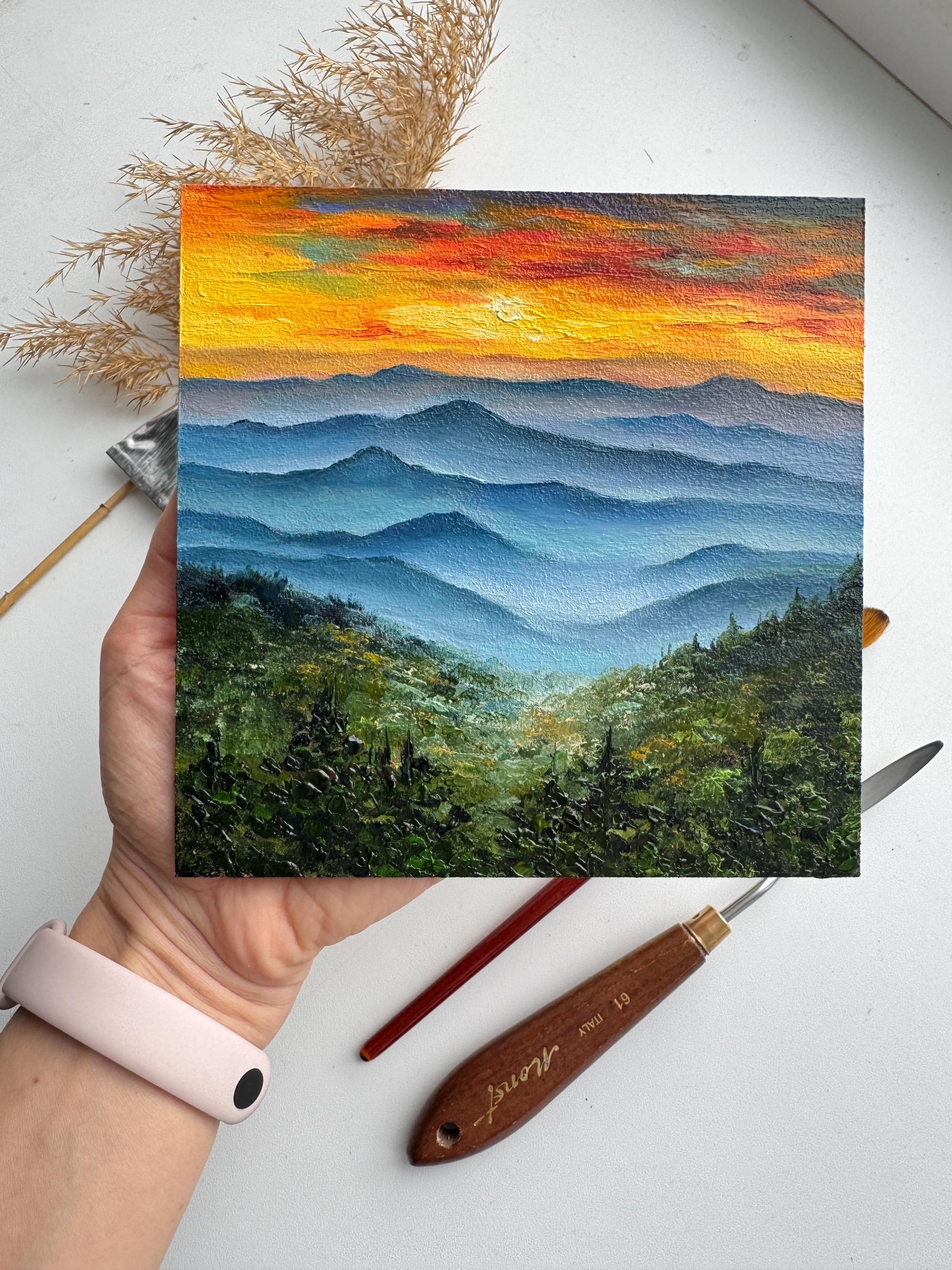 Handmade Oil Painting 'Beautiful Day' By Victor Arseni – 6x4 Inch Miniature Canvas Art, Unframed, Moldova