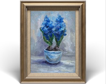 ヒヤシンスの絵画 花のオリジナルアート ヒヤシンス ウォール