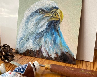 Painting Eagle Painting Original Artwork Bird Impasto Oil Painting ...