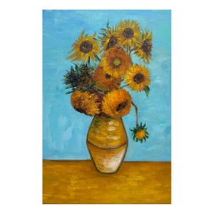 Sunflowers painting Van Gogh Art Sunflowers still life oil painting flowers artwork floral still life painting replica Van Gogh sunflowers