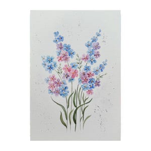 Peinture myosotis petite oeuvre d&#39;art florale 6х8 pouces par Alla