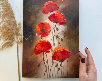 油絵アート（orange flower） 油絵アート（orange flower）