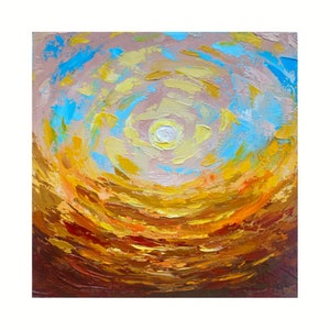 Desert painting Abstract landscape original art Southwest Desert painting Arizona landscape artwork Desert impasto painting 8x8 inches