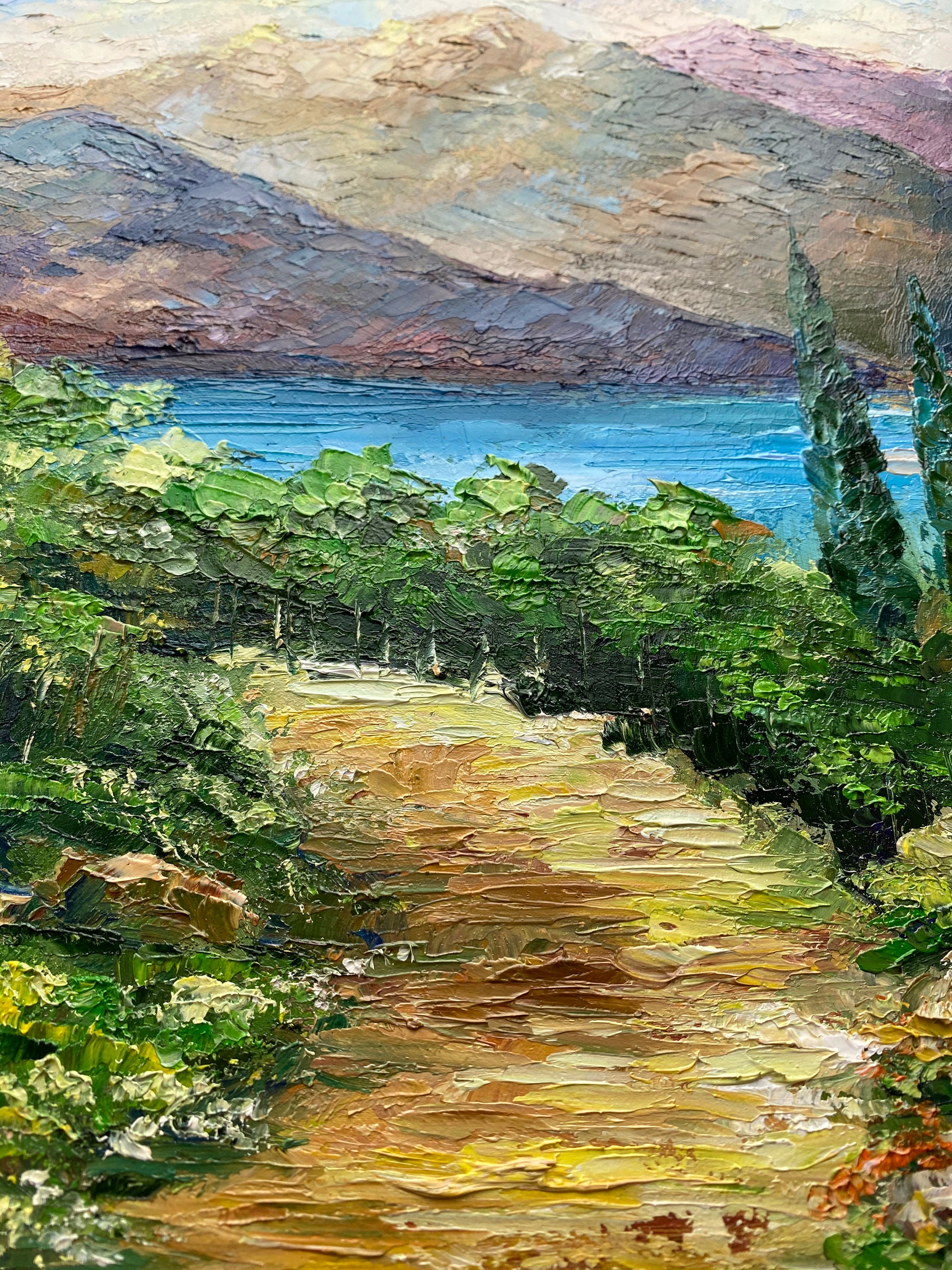 トスカーナ風景油絵：イタリアの山岳芸術、10x14 - Etsy 日本