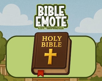 Bible Emote | Christian Twitch & Discord Emote | Cute Chibi Kawaii PNG Sticker | Faith Stream Emote Digital Download