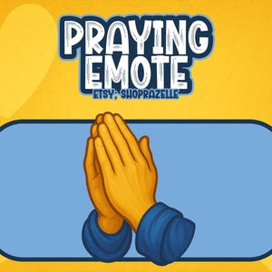Praying Hands Emote | Christian Twitch & Discord Emote | Faith Religious PNG Sticker | Cute Kawaii Stream Emote Digital Download