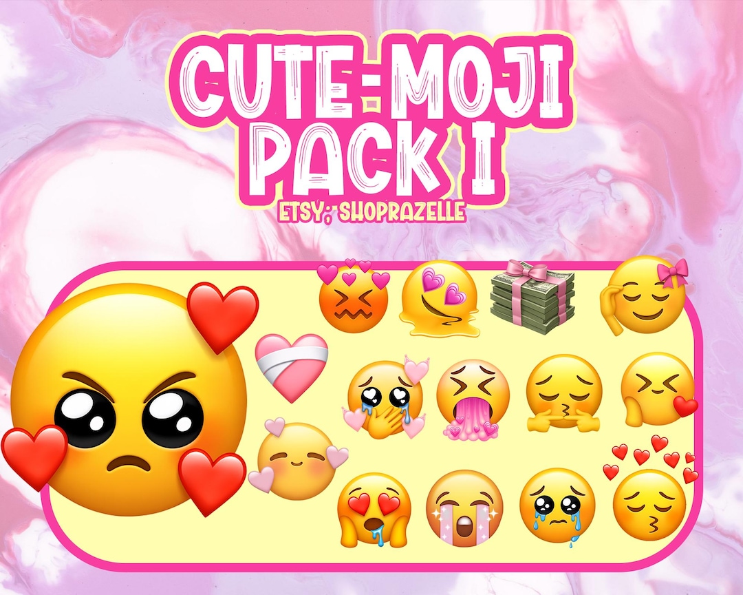 Cute Emoji Twitch Emotes Pack | Kawaii Emoji Bundle for Streamers ...