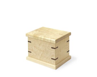 Pet Urn - Birdseye Maple Wood - Cremation Urn - Pet Ashes - Memorial Box - Small Medium Pet Burial Box - American Made - Loss of Pet -