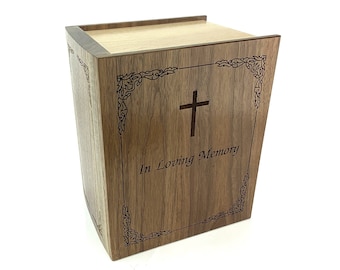 Personalized Book Inspired Cremation Urn for Book Lovers |  Handcrafted Memory Urn | Ashes Cremation Box | Bookworm Inspired Urn | Christian