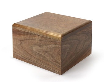 Black Walnut Urn - Contemporary Minimalist Cremation Urn - Moderns Urn for Human Ashes - Keepsake Urn - Cremate Box - Funeral