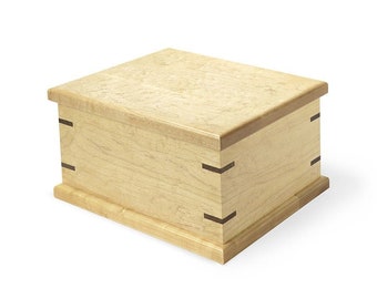 Birdseye Hard Maple Urn for Human  | Cremation Urn | Memorial Urns | Ashes Keepsake | Cremation Box | Funeral | Burial Box, American Made