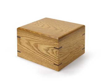 Red Oak Burial Urn - Contemporary Minimalist Cremation Urn - Moderns Urn for Human Ashes - Keepsake Urn - Cremate Box - Funeral