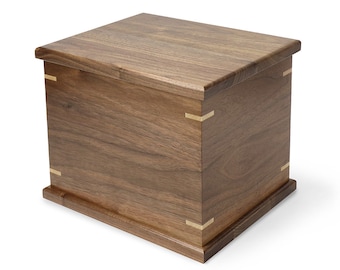 Companion Human Cremation Urn- Black Walnut Wood Urn - Burial Box - Couple Urn - Double Urn Wood - American Made, Handmade Wooden Urn