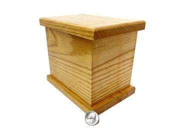 Red Oak Child Urn For Ashes | Clearance #0176 | Infant Cremation Urn | Baby Urn for Ashes | Baby Cremation Memorial | Wooden Urn Human Ashes