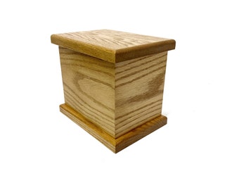 Red Oak Child Urn For Ashes | Clearance #0180 | Infant Cremation Urn | Baby Urn for Ashes | Baby Cremation Memorial | Wooden Urn Human Ashes