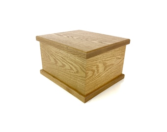 Red Oak Simple Cremation Urn - Handmade Wooden Cremation Urn - Moderns Urn for Human Ashes - Keepsake Urn - Cremate Box - Funeral