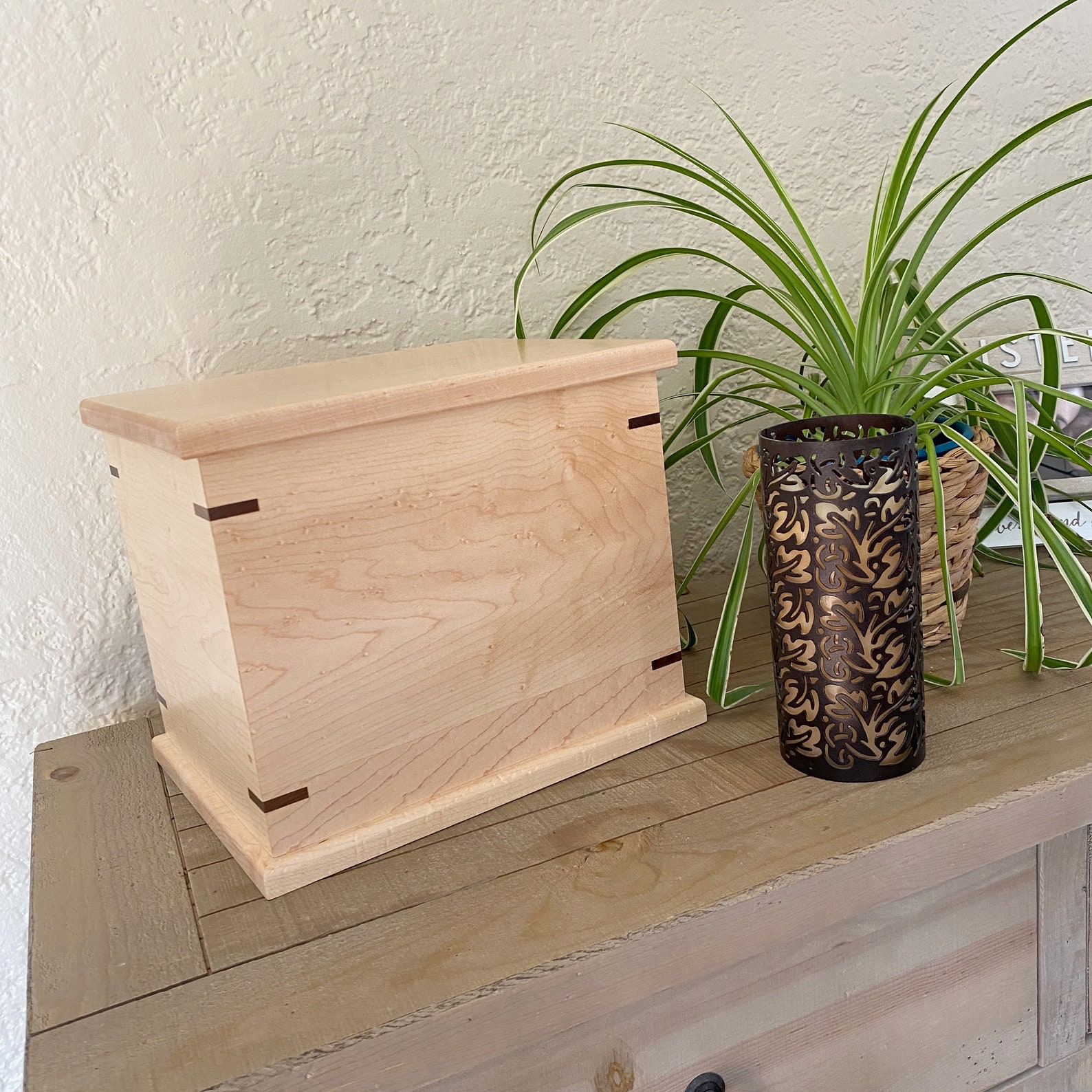 Companion Human Cremation Urn Birds Eye Maple Wood Urn Etsy