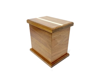 Child-Sized Cremation Urn in Black Walnut| CLEARANCE #0181| Infant Cremation Urn | Baby Urn for Ashes | Pet Urn | Wooden Urn Human Ashes