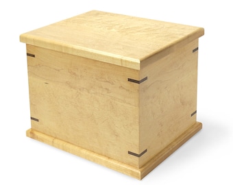 Companion Human Cremation Urn- Birds Eye Maple Wood Urn - Burial Box - Couple Urn - Double Urn - American Made , Elegant Handmade Wooden Urn