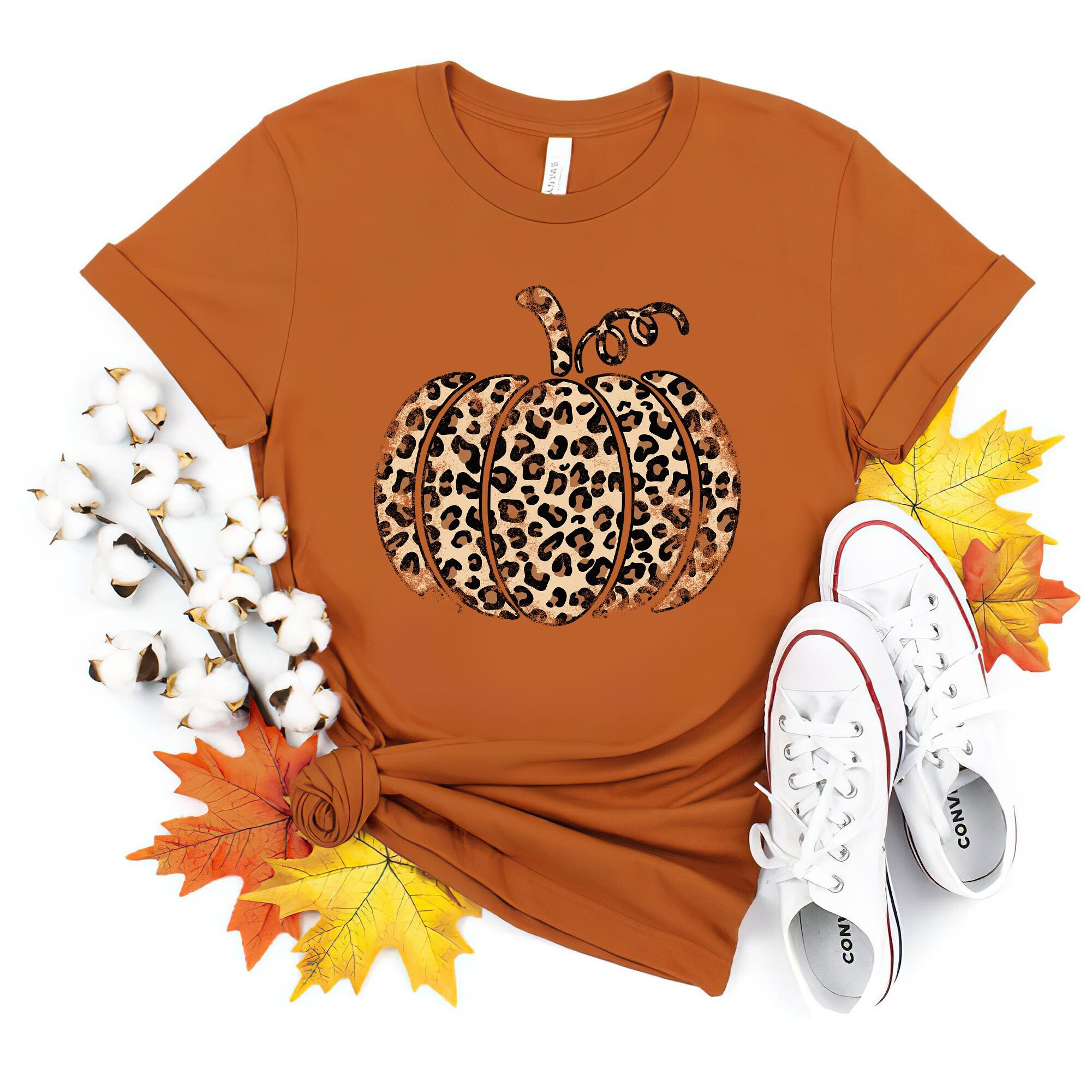 Leopard Pumpkin Shirt Fall Pumpkin Shirt Autumn Pumpkin | Etsy